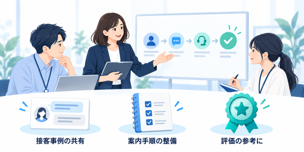 接客データに基づく業務改善とナレッジ化を進めるイメージ画像